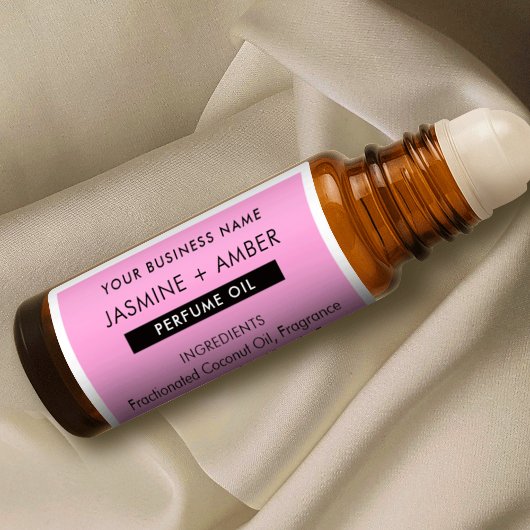 Trendy Pink 10ml Perfume Oil Roll On Bottle Labels シール