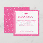 Trendy Pink 2026 Graduation Thank You サンキューカード (正面/裏面)