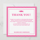 Trendy Pink 2026 Graduation Thank You サンキューカード (正面)
