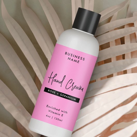 Trendy Pink 4 OZ Skincare Bottle Wraparound Label 長方形シール