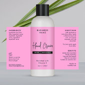 Trendy Pink 4 OZ Skincare Bottle Wraparound Label 長方形シール