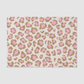 Trendy Pink Brown Leopard Spots Boho Decoupage 薄葉紙 (正面)