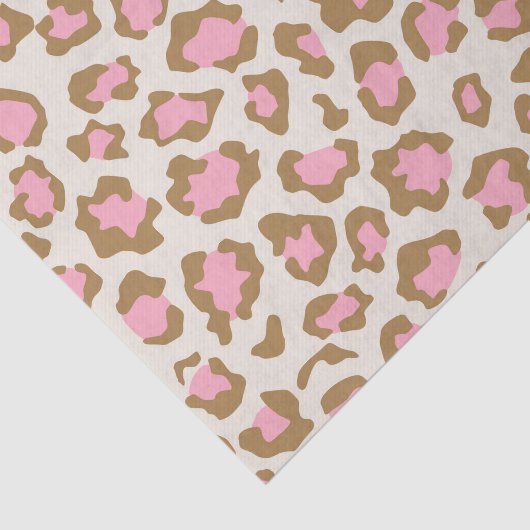 Trendy Pink Brown Leopard Spots Boho Decoupage 薄葉紙 (詳細)