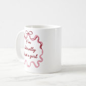 Trendy Pink Coquette Bow Ribbon Mug コーヒーマグカップ (正面左)