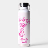 Trendy Pink Dirty Thirty 30th Birthday ウォーターボトル (背面)