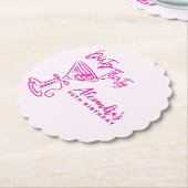 Trendy Pink Dirty Thirty 30th Birthday ペーパーコースター (アングル)