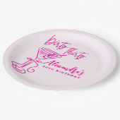 Trendy Pink Dirty Thirty 30th Birthday ペーパープレート (アングル)