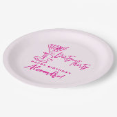 Trendy Pink Dirty Thirty 30th Birthday ペーパープレート (アングル)