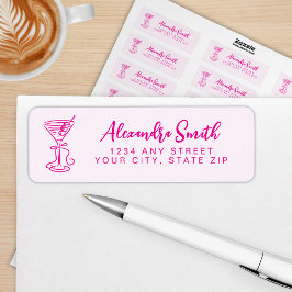 Trendy Pink Dirty Thirty 30th Birthday ラベル