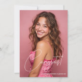Trendy Pink Photo 2026 Graduation Party 招待状 (正面)