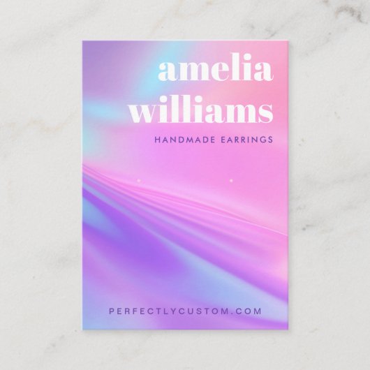 Trendy pink purple gradient earring display card 名刺 (正面)