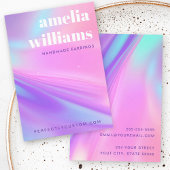 Trendy pink purple gradient earring display card 名刺