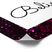 Trendy Pink & Purple Mermaid Silhouette | Believe ポスター (角)