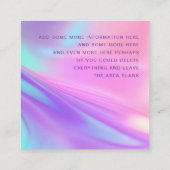 Trendy pink purple pastel gradient スクエア名刺 (裏面)