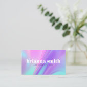 Trendy pink purple pastel gradient 名刺 (スタンド正面)