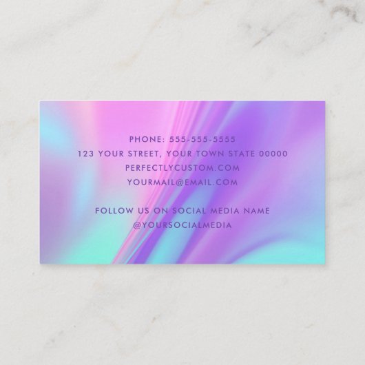 Trendy pink purple pastel gradient 名刺 (裏面)