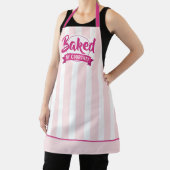 Trendy Pink Stripes Girly Bakery Chef Caterer エプロン (インサイチュ)