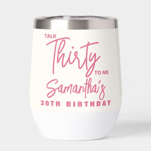 Trendy Pink Talk Thirty To Me 30th Birthday (背面)