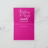 Trendy Pink Whimsical Hand Drawn 30th Birthday サンキューカード (内部)