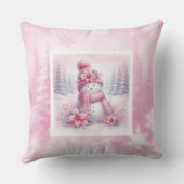 Trendy Pinkmas Cozy Winter Forest Kids Gift Pillow クッション (裏面)