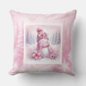 Trendy Pinkmas Cozy Winter Forest Kids Gift Pillow クッション (正面)