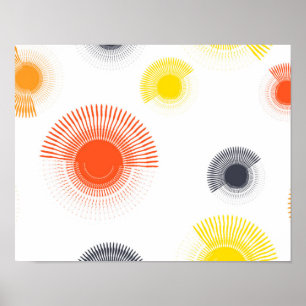 Trendy, playful, lively, cool, circular geometric ポスター