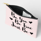 Trendy Positive Quote to Be Yourself アクセサリーポーチ (見開き)