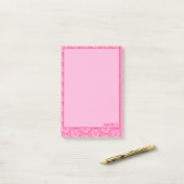 Trendy Preppy Pink Tropical Floral  ポストイット (デスク上)