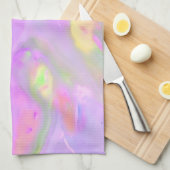 Trendy pretty colorful abstract waves キッチンタオル (四つ折り)