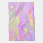 Trendy pretty colorful abstract waves キッチンタオル (縦)