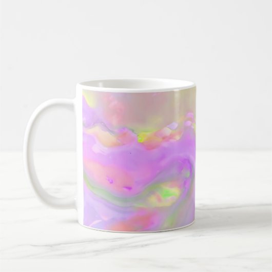 Trendy pretty colorful abstract waves コーヒーマグカップ (左)