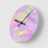 Trendy pretty colorful abstract waves ラウンド壁時計 (傾斜)