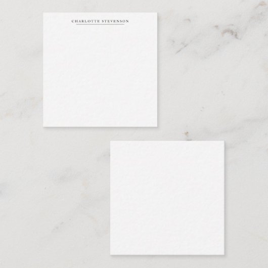 Trendy Professional Plain Simple Minimalist Name ノートカード (正面/裏面)