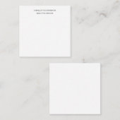 Trendy Professional White Plain Simple Minimalist ノートカード (正面/裏面)