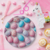 Trendy Purple and Pink Easter Eggs Pattern Paper ペーパープレート (パーティー)