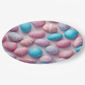 Trendy Purple and Pink Easter Eggs Pattern Paper ペーパープレート (アングル)