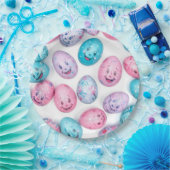 Trendy Purple and Pink Easter Eggs Pattern Paper ペーパープレート (パーティー)