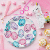 Trendy Purple and Pink Easter Eggs Pattern Paper ペーパープレート (パーティー)