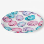 Trendy Purple and Pink Easter Eggs Pattern Paper ペーパープレート (アングル)