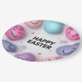 Trendy Purple and Pink Easter Eggs Pattern Paper ペーパープレート (アングル)