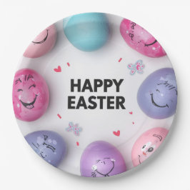 Trendy Purple and Pink Easter Eggs Pattern Paper ペーパープレート