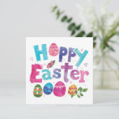 Trendy Purple and Pink Easter Eggs personalized シーズンカード (スタンド正面)