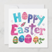 Trendy Purple and Pink Easter Eggs personalized シーズンカード (正面)
