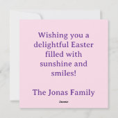 Trendy Purple and Pink Easter Eggs personalized シーズンカード (裏面)