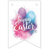 Trendy Purple and Pink Easter Eggs wrapping paper  バンティングフラッグ (第3の旗)