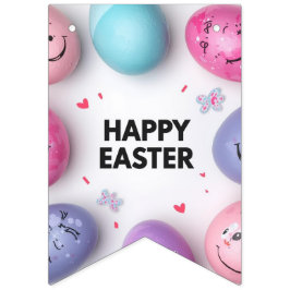 Trendy Purple and Pink Easter Eggs wrapping paper  バンティングフラッグ