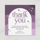 Trendy Purple Business Thank You For Order Card スクエア名刺 (正面)