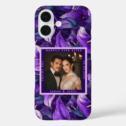 Trendy Purple Calla Lilies Fantasy Boho Wedding Case-Mate iPhoneケース (裏面)