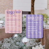 Trendy Purple Disco Wedding RSVP Enclosure Card エンクロージャーカード