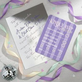 Trendy Purple Disco Wedding RSVP Enclosure Card エンクロージャーカード